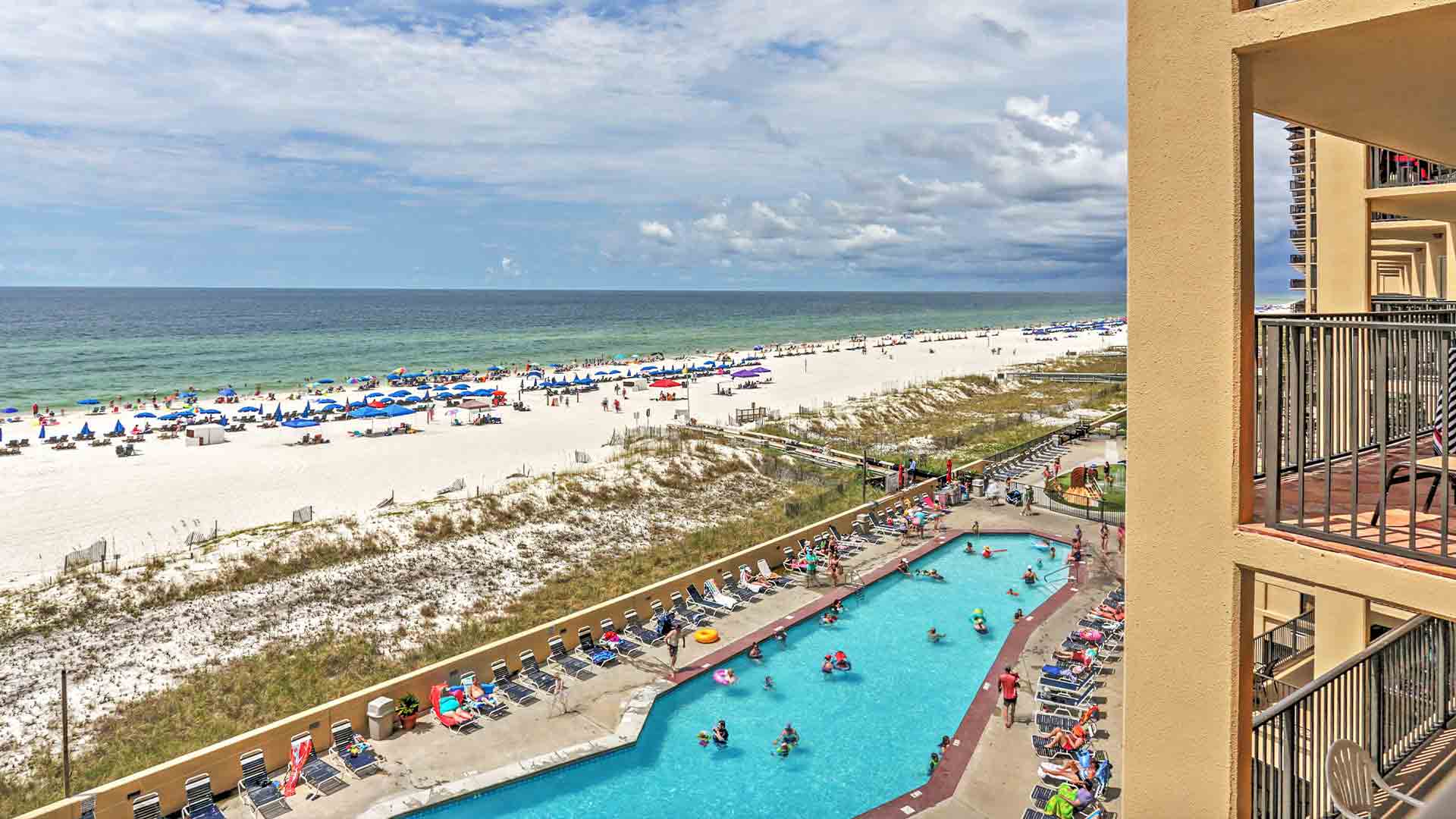 view of gulf shores & orange beach with pool