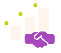 Icon of a graph and handshaking