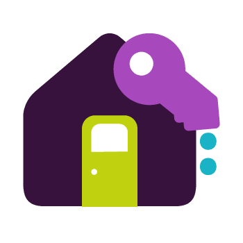 Icon of a home and key