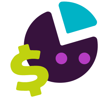 illustrated pie chart and dollar sign