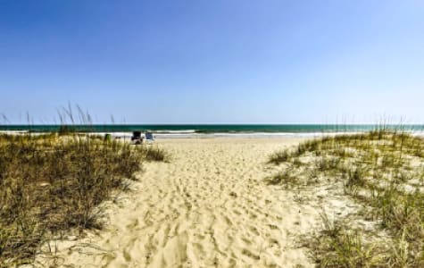 Path down to ocean from beachfront Myrtle Beach vacation rental