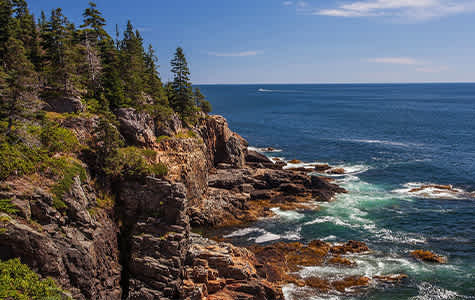 Rocky coastline at Acadia National Park in Maine