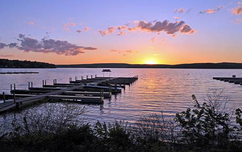 Lake Wallenpaupack in the Poconos at sunset