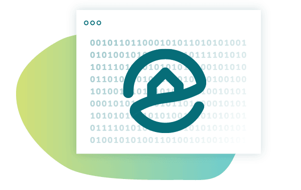 Illustration of a computer screen overlaid with the Evolve icon, signifying SmartRate's short-term rental pricing tool