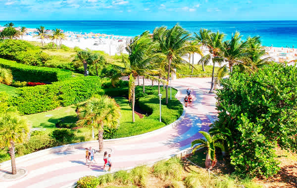 Aerial view of the South Beach Boardwalk in Miami, Florida