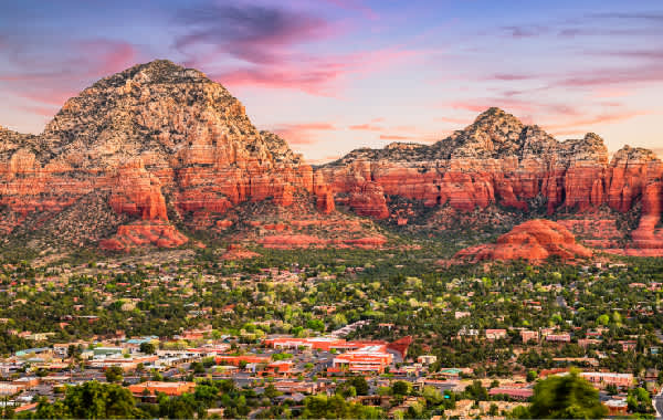 View of Sedona, Arizona downtown