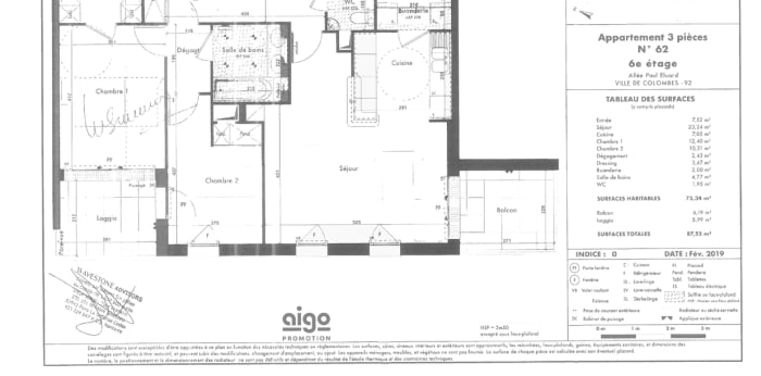 Image 1 sur 1 - Appartement  ·  Location · Colombes (92700) · 3 pièces · 75m²