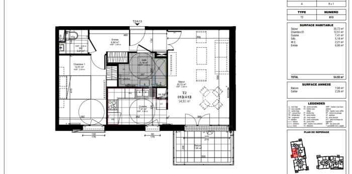 Image 1 sur 1 - Appartement  ·  Location · Chenove (21300) · 2 pièces · 55m²