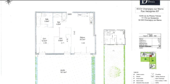 Image 2 sur 2 - Appartement  ·  Location · Champigny Sur Marne (94500) · 3 pièces · 57m²