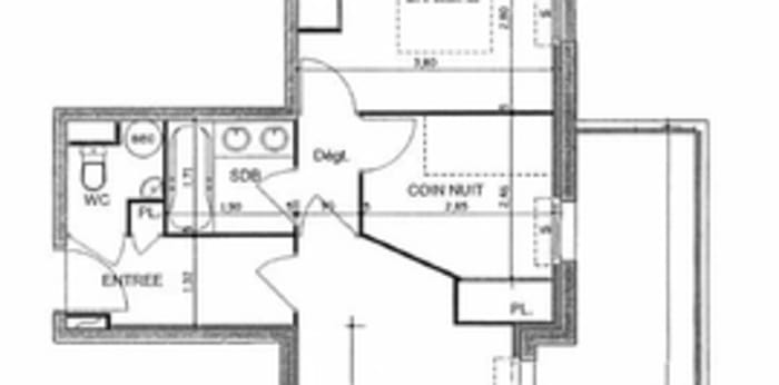 Image 1 sur 2 - Appartement  ·  Location · Nantes (44300) · 2 pièces · 55m²