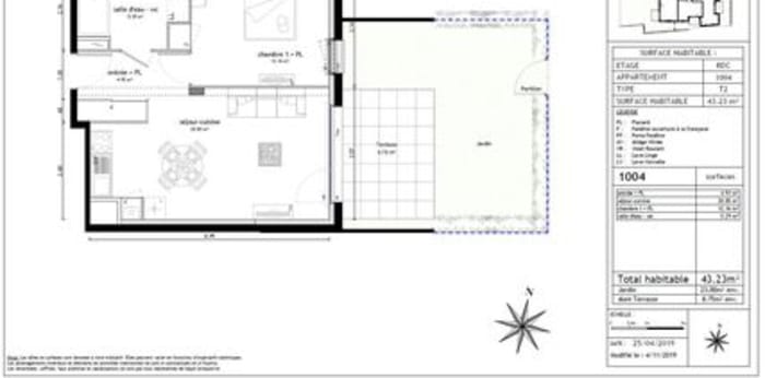 Image 7 sur 7 - Appartement  ·  Location · Noyal Chatillon Sur Seiche (35230) · 2 pièces · 43m²