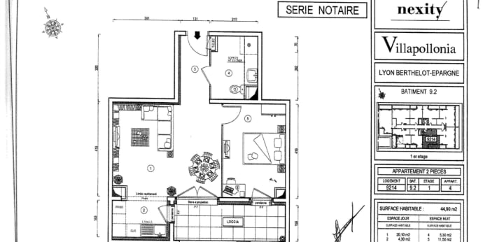 Image 2 sur 6 - Appartement  ·  Location · Lyon (69008) · 2 pièces · 45m²