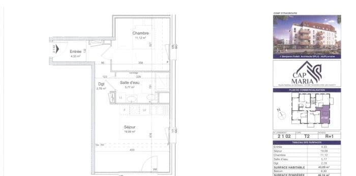 Image 7 sur 7 - Appartement  ·  Location · Vandoeuvre Les Nancy (54500) · 2 pièces · 43m²