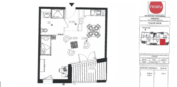 Image 7 sur 7 - Appartement  ·  Vente · Nantes (44300) · 1 pièce · 34m²