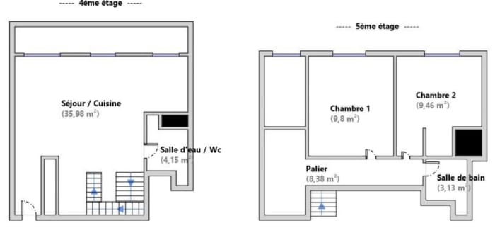 Image 12 sur 22 - Appartement  ·  Vente · Nanterre (92000) · 3 pièces · 70m²