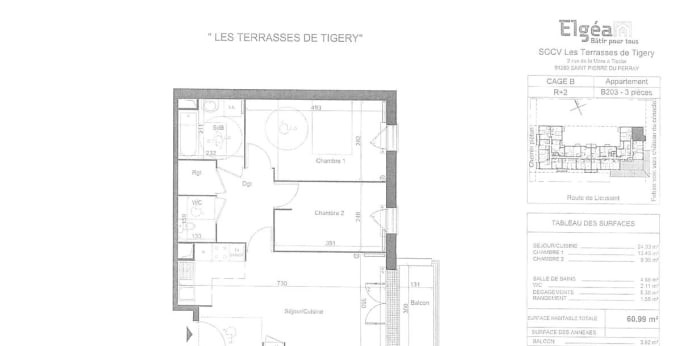 Image 8 sur 13 - Appartement  ·  Vente · Tigery (91250) · 3 pièces · 61m²