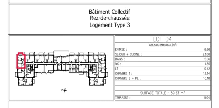 Image 1 sur 3 - Appartement  ·  Location · Etampes (91150) · 3 pièces · 59m²