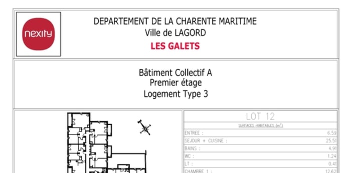 Image 2 sur 2 - Appartement  ·  Location · Lagord (17140) · 3 pièces · 62m²