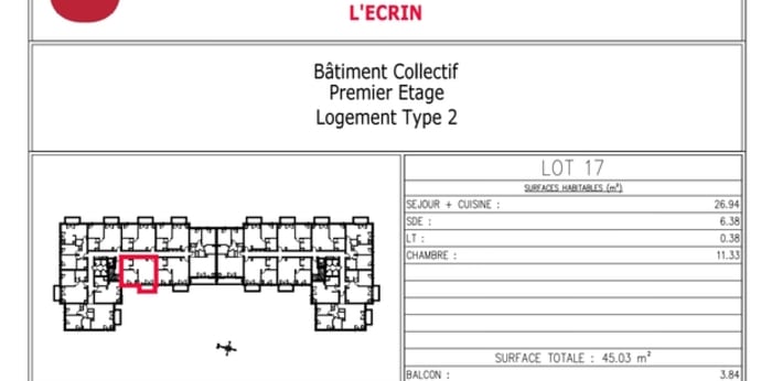 Image 2 sur 2 - Appartement  ·  Location · Etampes (91150) · 2 pièces · 45m²