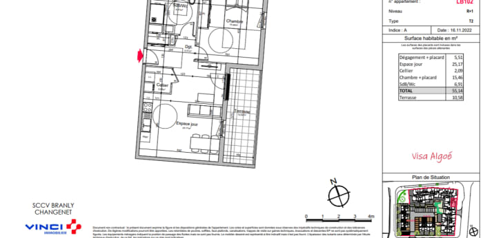 Image 1 sur 9 - Appartement  ·  Location · Chenove (21300) · 2 pièces · 55m²