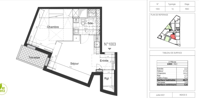 Image 7 sur 8 - Appartement  ·  Location · Dammarie Les Lys (77190) · 2 pièces · 41m²