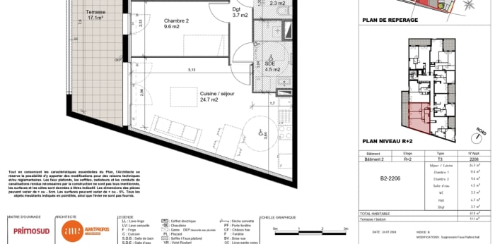 Image 3 sur 3 - Appartement  ·  Location · Cavaillon (84300) · 3 pièces · 61m²