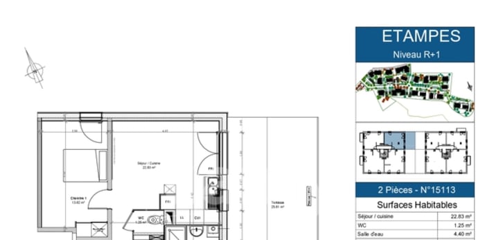 Image 1 sur 5 - Appartement  ·  Location · Etampes (91150) · 2 pièces · 42m²