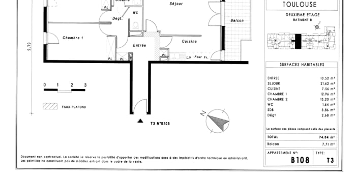 Image 7 sur 7 - Appartement  ·  Location · Toulouse (31100) · 3 pièces · 74m²