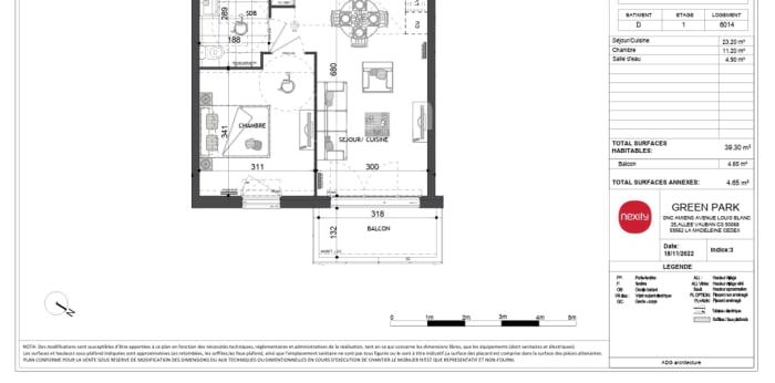 Image 1 sur 2 - Appartement  ·  Location · Amiens (80000) · 2 pièces · 39m²