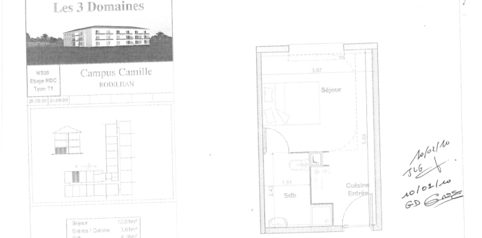 Image 1 sur 1 - Appartement  ·  Location · Rodilhan (30230) · 1 pièce · 20m²