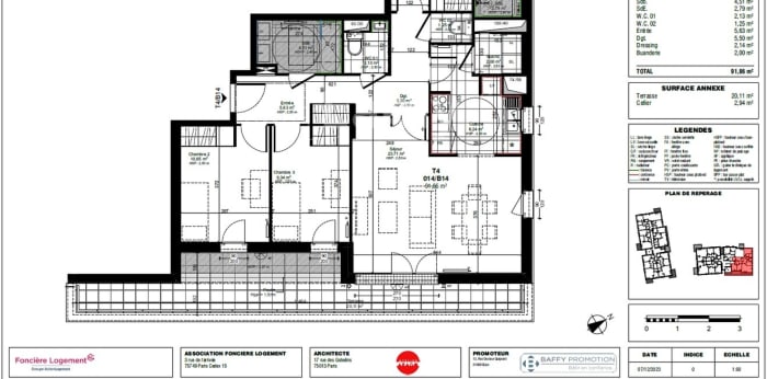 Image 2 sur 8 - Appartement  ·  Location · Chenove (21300) · 4 pièces · 92m²