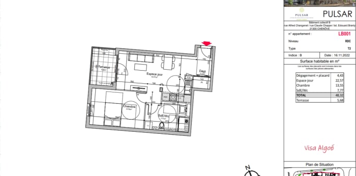Image 2 sur 9 - Appartement  ·  Location · Chenove (21300) · 2 pièces · 48m²