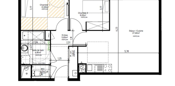 Image 1 sur 2 - Appartement  ·  Location · Valenciennes (59300) · 3 pièces · 61m²