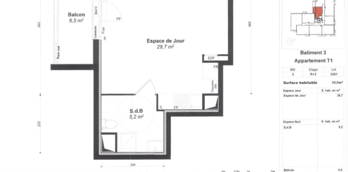 Image 1 sur 1 - Appartement  ·  Location · Arpajon (91290) · 1 pièce · 35m²