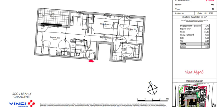 Image 3 sur 11 - Appartement  ·  Location · Chenove (21300) · 3 pièces · 64m²