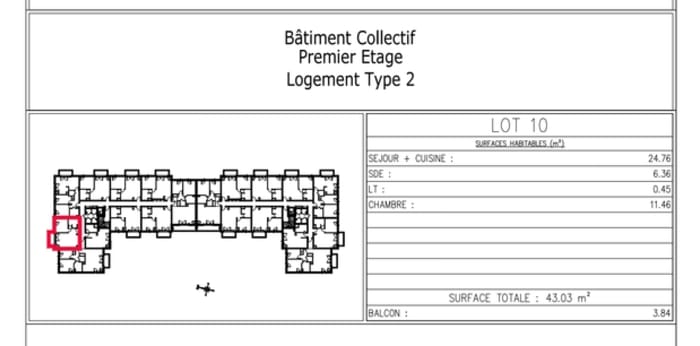 Image 2 sur 2 - Appartement  ·  Location · Etampes (91150) · 2 pièces · 43m²