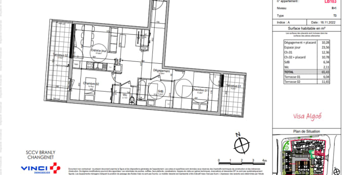 Image 2 sur 10 - Appartement  ·  Location · Chenove (21300) · 3 pièces · 65m²