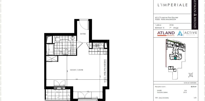 Image 5 sur 5 - Appartement  ·  Location · Rueil Malmaison (92500) · 1 pièce · 38m²