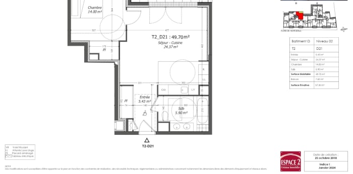 Image 9 sur 9 - Appartement  ·  Location · Saint Cloud (92210) · 2 pièces · 50m²