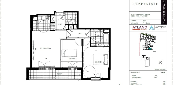 Image 8 sur 8 - Appartement  ·  Location · Rueil Malmaison (92500) · 3 pièces · 60m²