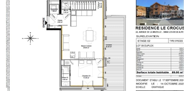 Image 2 sur 4 - Appartement  ·  Vente · Les Deux Alpes (38860) · 5 pièces · 89m²