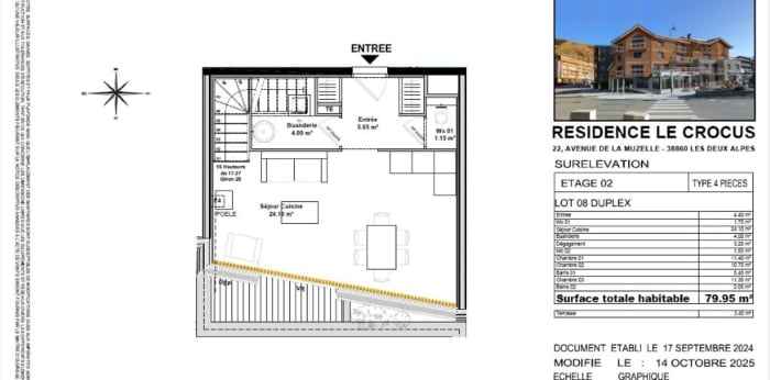 Image 3 sur 4 - Appartement  ·  Vente · Les Deux Alpes (38860) · 4 pièces · 80m²