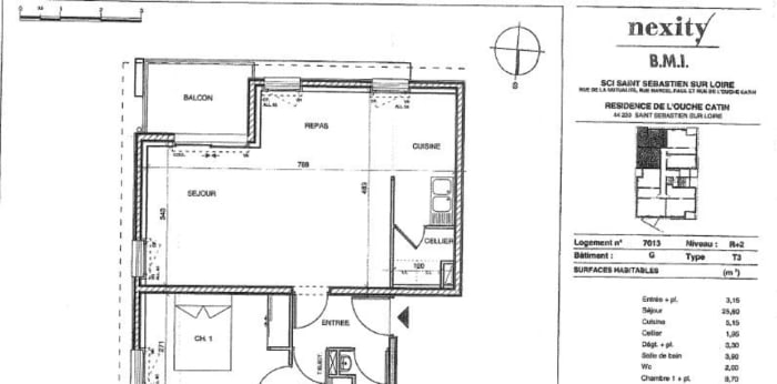 Image 10 sur 10 - Appartement  ·  Vente · St Sebastien Sur Loire (44230) · 3 pièces · 64m²