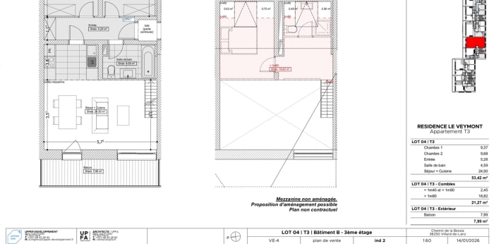 Image 4 sur 4 - Appartement  ·  Vente · Villard De Lans (38250) · 3 pièces · 53m²