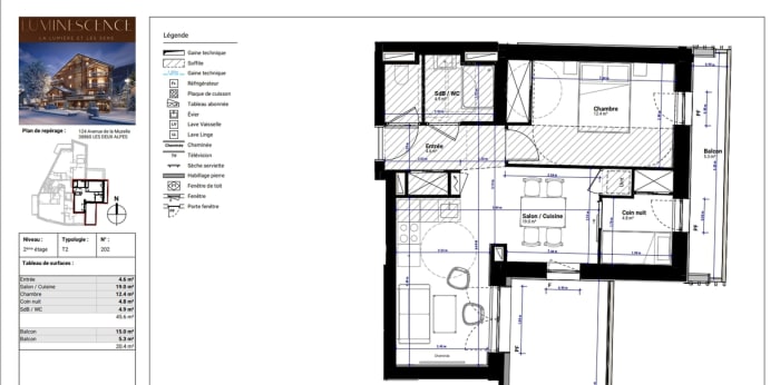 Image 1 sur 5 - Appartement  ·  Vente · Les Deux Alpes (38860) · 2 pièces · 46m²