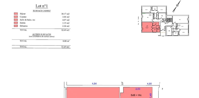 Image 4 sur 4 - Appartement  ·  Vente · Noisy Le Grand (93160) · 1 pièce · 33m²