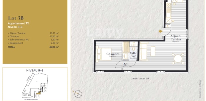 Image 1 sur 1 - Appartement  ·  Location · Auray (56400) · 2 pièces · 46m²