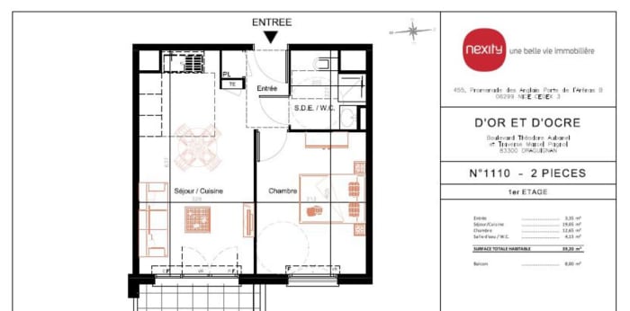 Image 6 sur 7 - Appartement  ·  Location · Draguignan (83300) · 2 pièces · 39m²