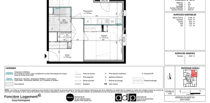 Image 1 sur 1 - Appartement  ·  Location · St Fons (69190) · 2 pièces · 55m²