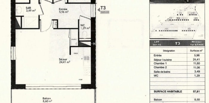 Image 14 sur 14 - Appartement  ·  Location · Dijon (21000) · 3 pièces · 58m²